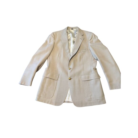 Vintage Chaps by Ralph Lauren Men’s Blazer – Beige with Gold Nautical Buttons - Picture 5 of 10